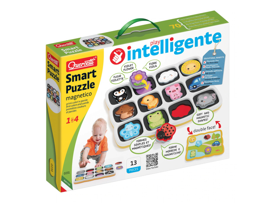 Quercetti Smart Puzzle Magnetico First Colors and Words