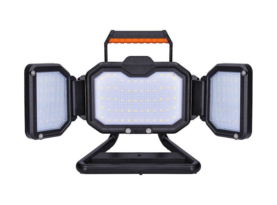 Solight LED reflektor 30W, prenosný, nabíjací, 3000lm, oranžovo-čierny