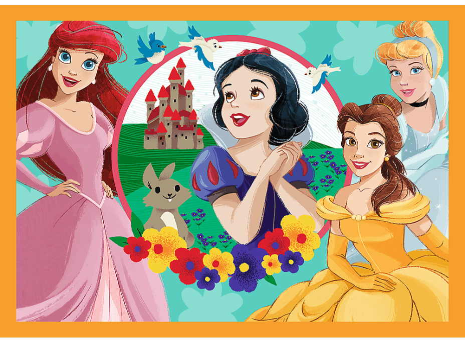 TREFL Puzzle Disney princeznej: Rozprávkové príbehy 4v1 (35,48,54,70 dielikov)