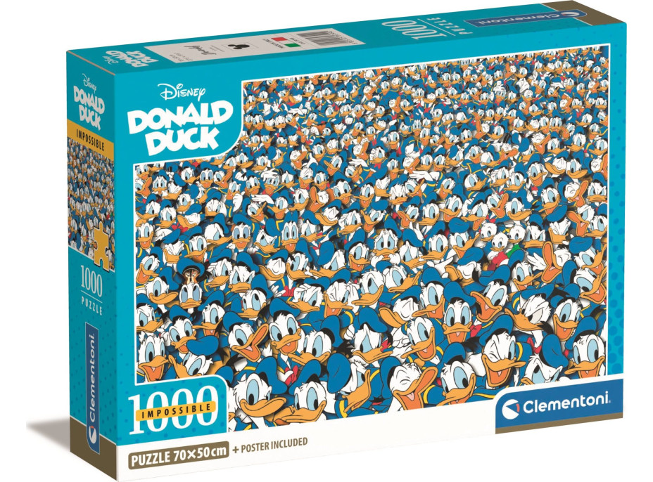 CLEMENTONI Puzzle Impossible: Káčer Donald 1000 dielikov