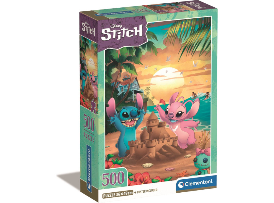 CLEMENTONI Puzzle Lilo&Stitch: Stitch a Angel 500 dielikov