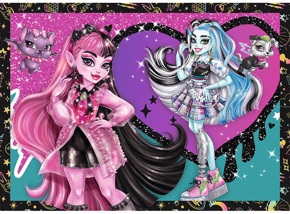 TREFL Puzzle Monster High: Elektrizujúci deň 4v1 (35,48,54,70 dielikov)