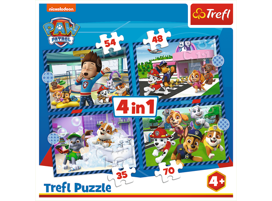 TREFL Puzzle Tlapková patrola: Psie záležitosti 4v1 (35,48,54,70 dielikov)