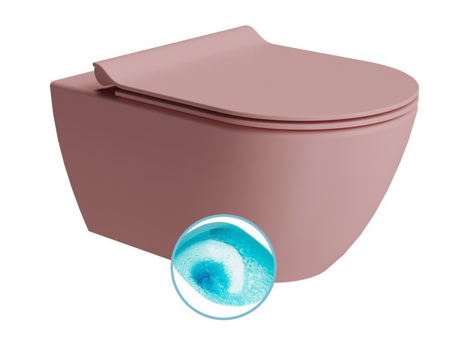 GSI PURA závesná WC misa, Swirlflush, 36x55cm, blush dual-mat 881524