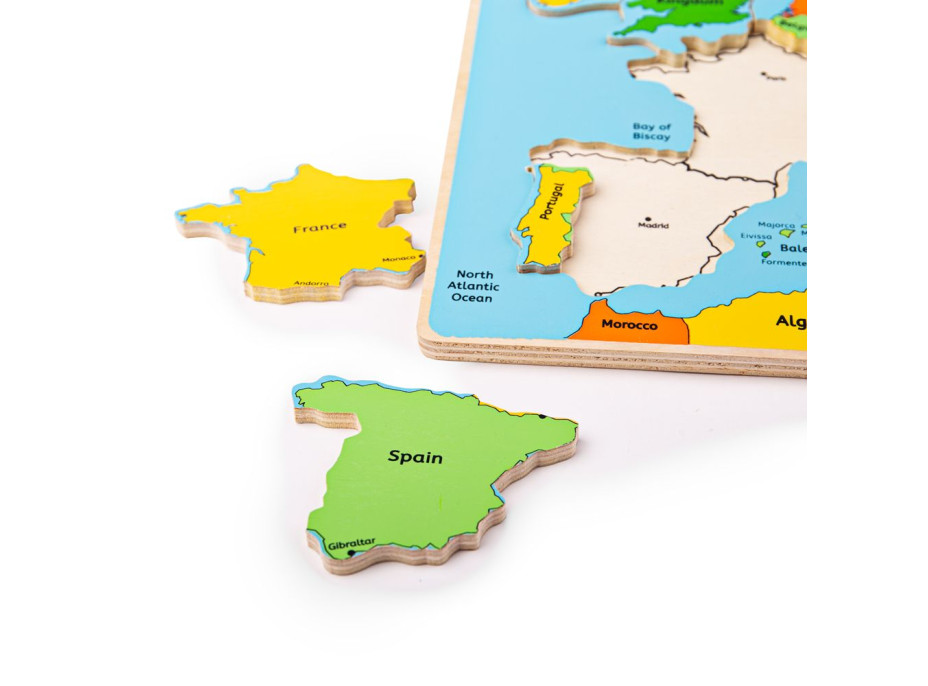 Bigjigs Toys Drevené puzzle mapa Európy 25dílků