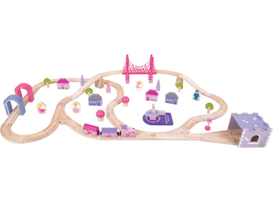 Bigjigs Rail Drevená veľká vláčikodráha princeznej