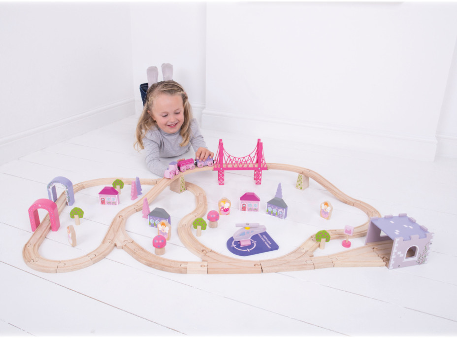 Bigjigs Rail Drevená veľká vláčikodráha princeznej