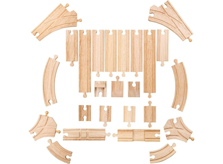 Bigjigs Rail Drevené koľaje set 25 dielov