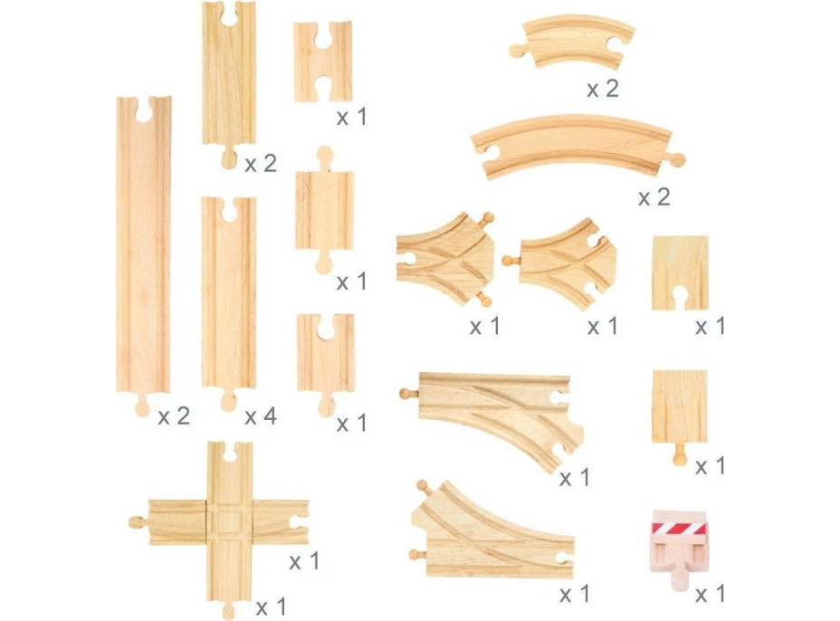 Bigjigs Rail Drevené koľaje set 25 dielov