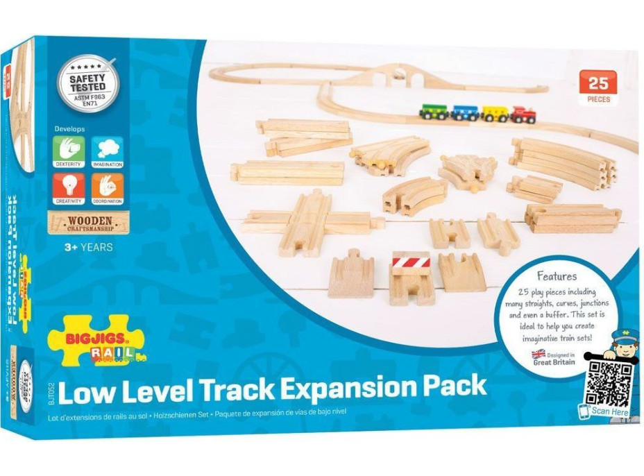 Bigjigs Rail Drevené koľaje set 25 dielov