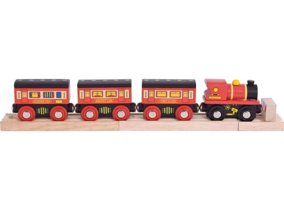 Bigjigs Rail Diaľkový vlak + 3 koľaje