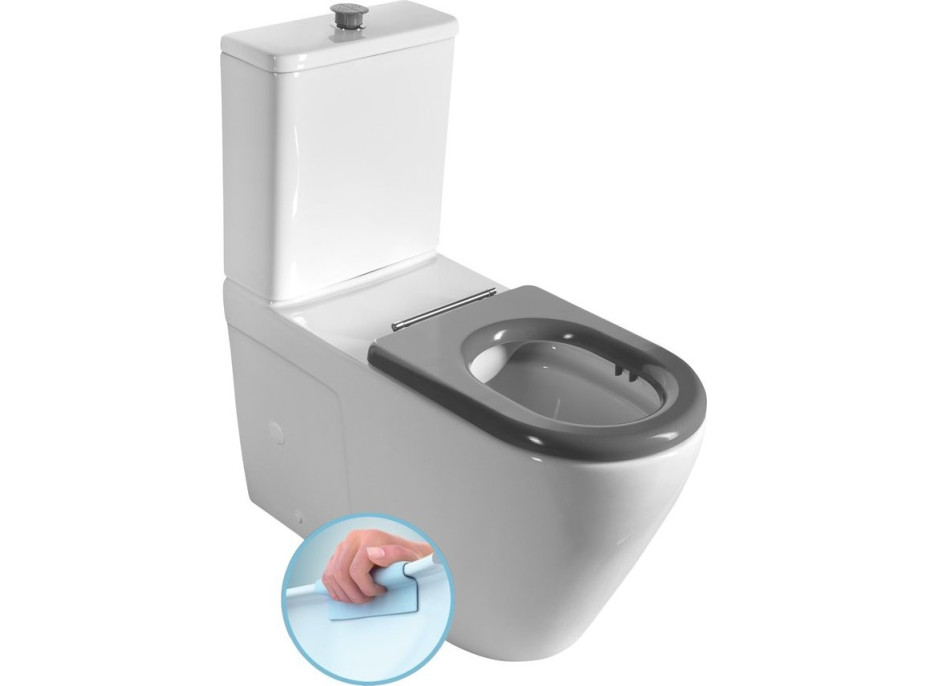 Sapho MEDIC RIMLESS WC kombi misa s nádržkou, spodný/zadný odpad, biela MC102