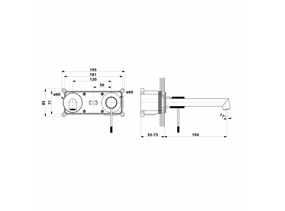 Sapho Kúpeľňový set VIERA 120, dub alabama / biela mat KSET-037