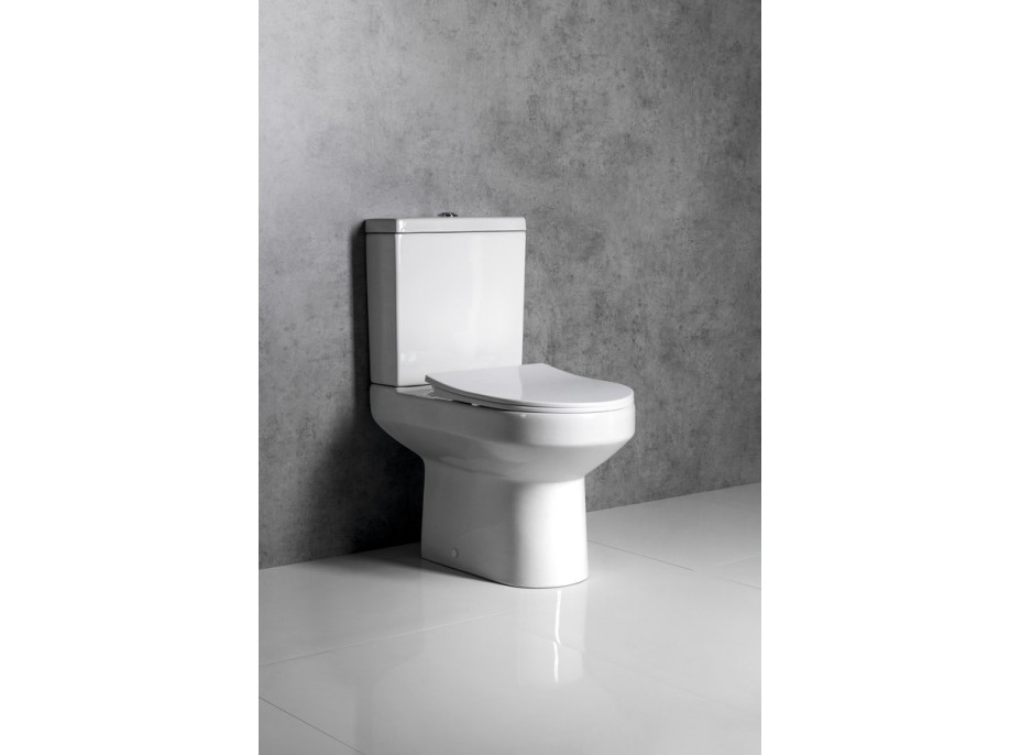 Aqualine VERMET WC kombi misa, spodný/zadný odpad, biela VR038