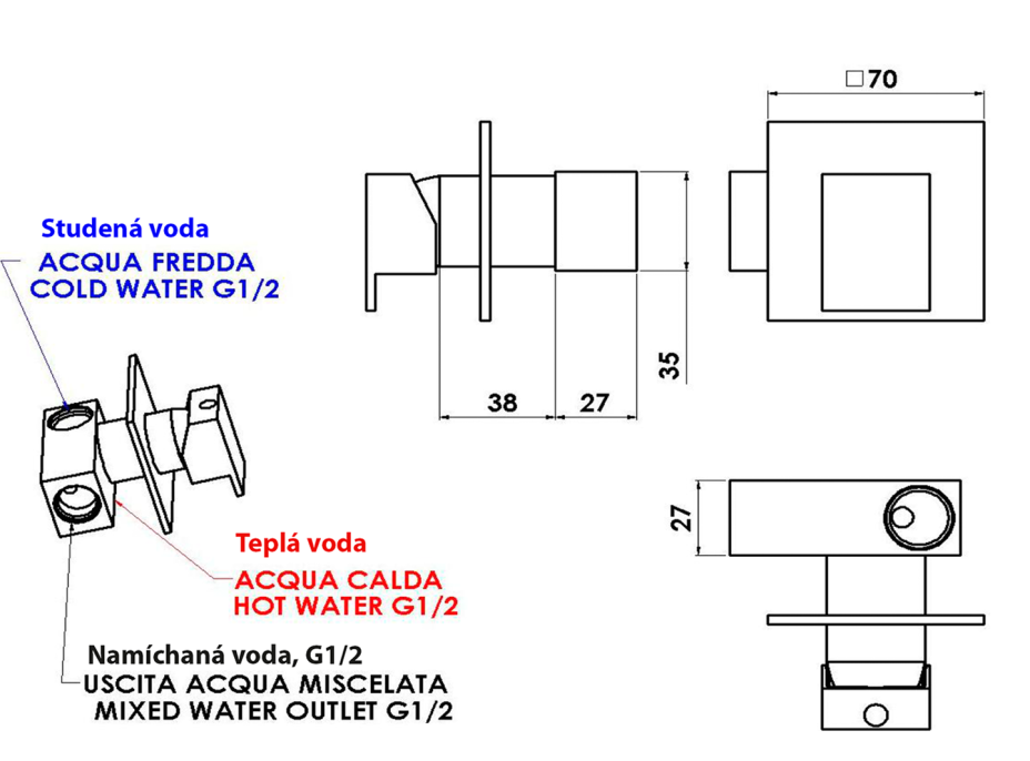 Sapho LATUS podomietková bidetová batéria so Stop sprškou, chróm 1102-40-01