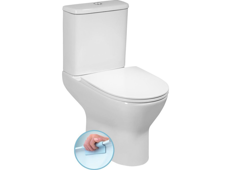 Bruckner DARIO RIMLESS WC kombi misa s nádržkou, spodný/zadný odpad, biela 201.431.4