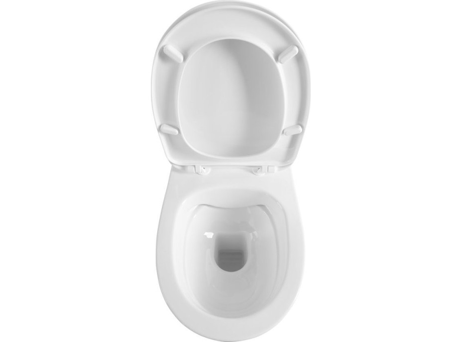 Závesné WC ABSOLUTE Rimless s podomietkovou nádržkou a tlačidlom Schwab, biela 10AB02002-SET5