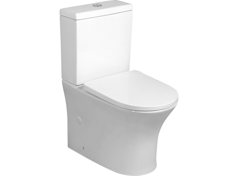 Bruckner LEON RIMLESS WC kombi misa s nádržkou, spodný/zadný odpad, biela 201.437.4