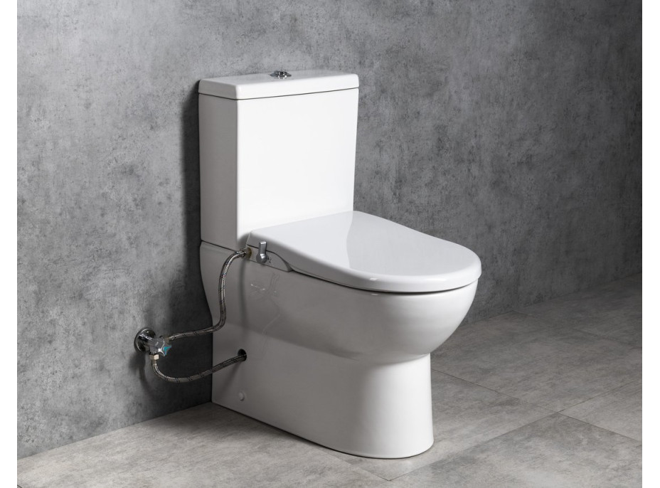 JALTA WC kombi, Rimless, s bidetovým sedadlom CLEAN STAR, spodný/zadný odpad, biela LB402-1