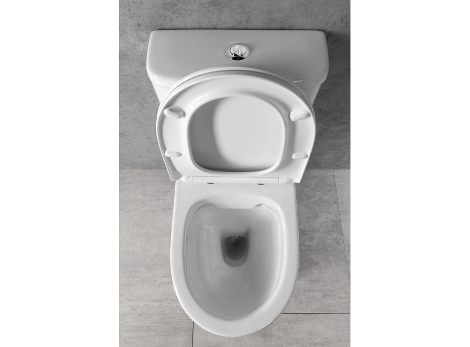 Bruckner DARIO RIMLESS WC kombi misa s nádržkou, spodný/zadný odpad, biela 201.431.4