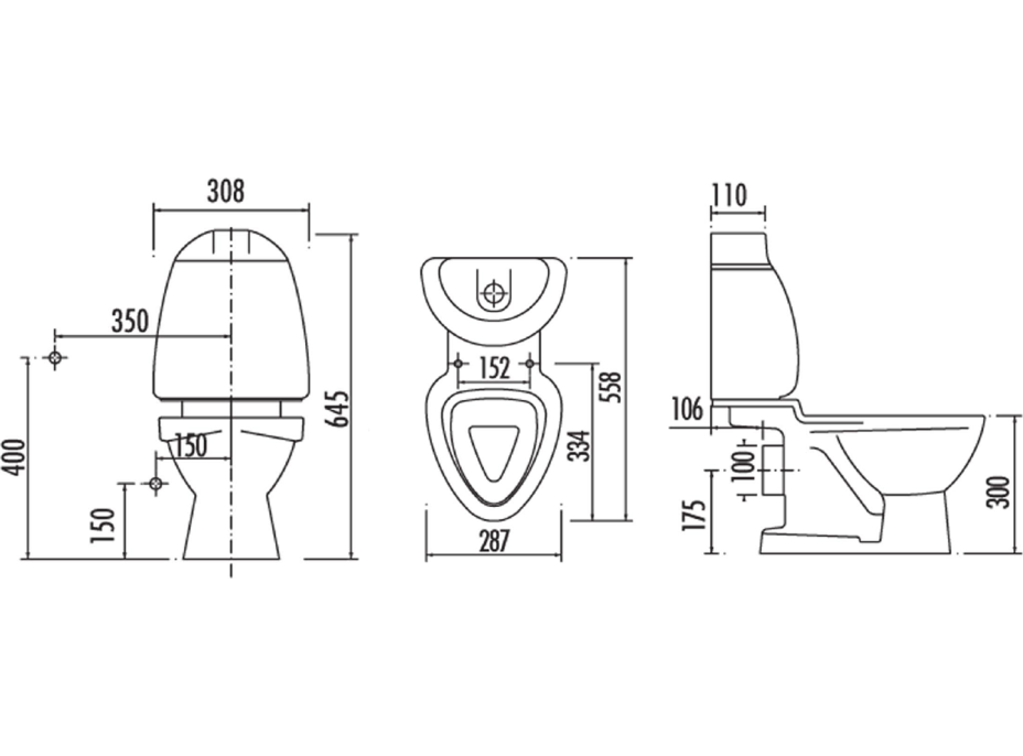 CREAVIT KID WC kombi detské, zadný odpad, dekor CK311.400.0F