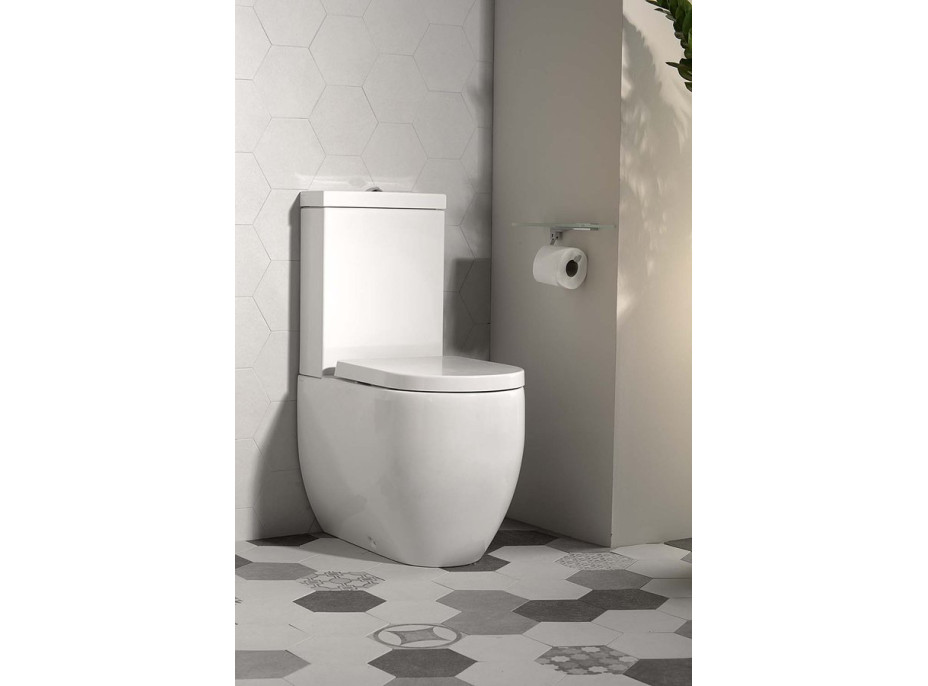 Kerasan FLO WC kombi, spodný/zadný odpad, biela WCSET11-FLO