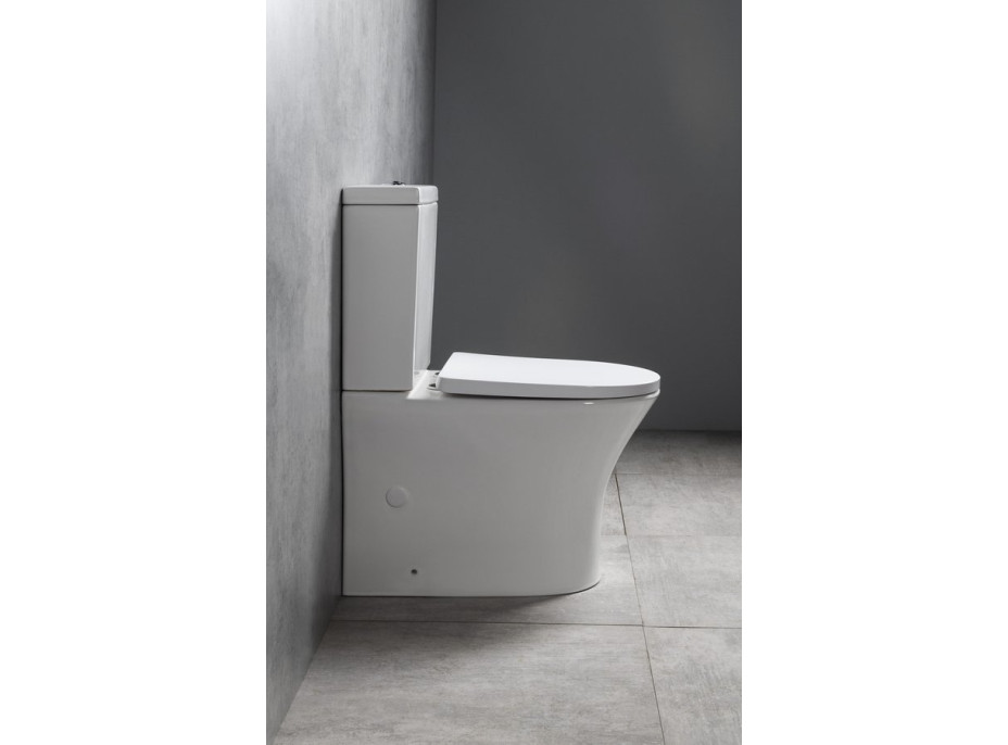 Bruckner LEON RIMLESS WC kombi misa s nádržkou, spodný/zadný odpad, biela 201.437.4