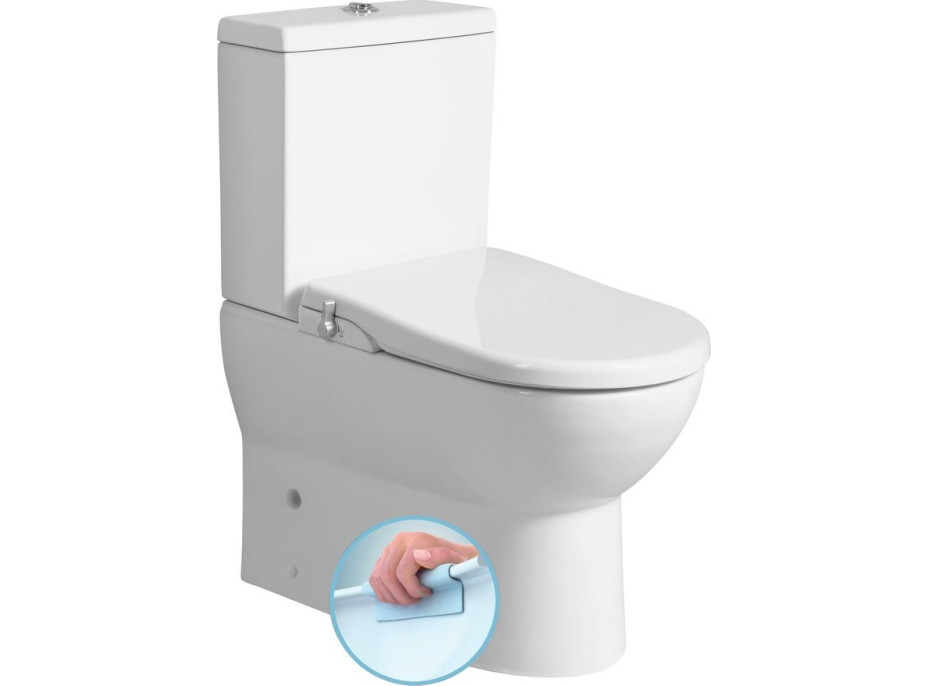 JALTA WC kombi, Rimless, s bidetovým sedadlom CLEAN STAR, spodný/zadný odpad, biela LB402-1