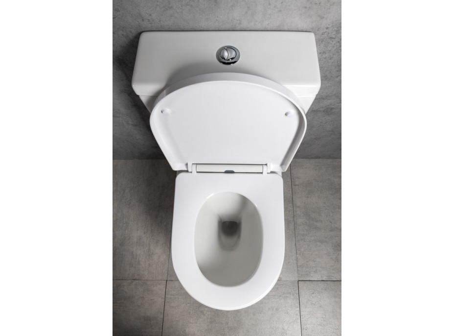 Bruckner LEON RIMLESS WC kombi misa s nádržkou, spodný/zadný odpad, biela 201.437.4