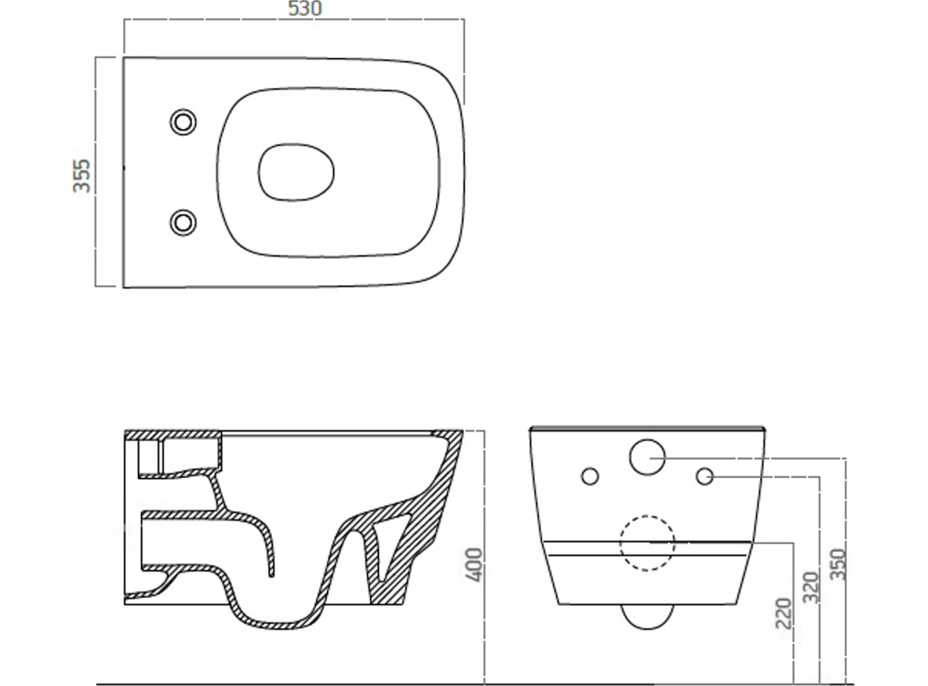 Závesné WC BELLO Rimless s podomietkovou nádržkou a tlačidlom Schwab, biela 100214-SET5