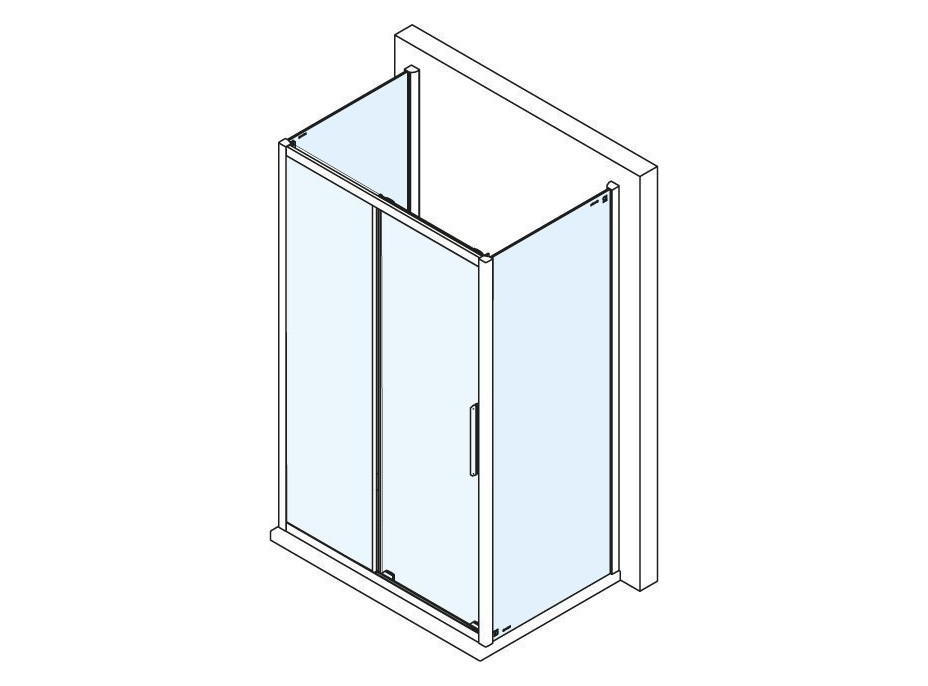 Polysan EASY trojstenný sprchovací kút 1400x900mm, L/P variant, číre sklo EL1415EL3315EL3315