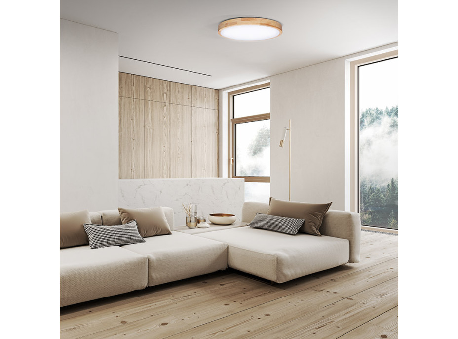 Solight LED osvetlenie s diaľkovým ovládačom Solid Oak, 48W, 3360lm, 39cm, zmena chromatickosti, stmievateľné