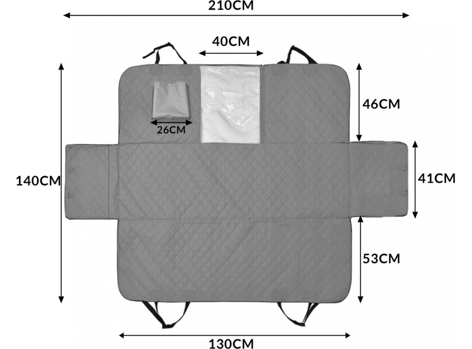 Ochranný poťah do automobilu pre domácich miláčikov FRIEND - tmavo šedý