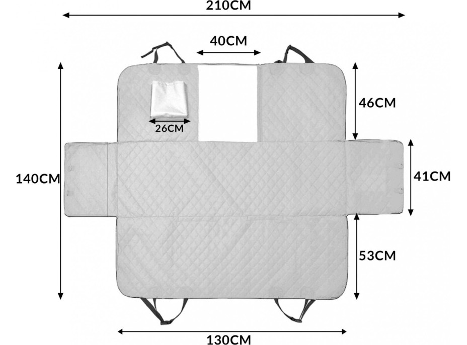 Ochranný poťah do automobilu pre domácich miláčikov FRIEND - svetlo šedý