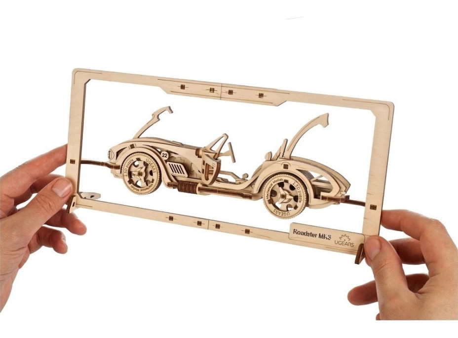 Ugears 2.5D drevené mechanické puzzle Roadster MK3