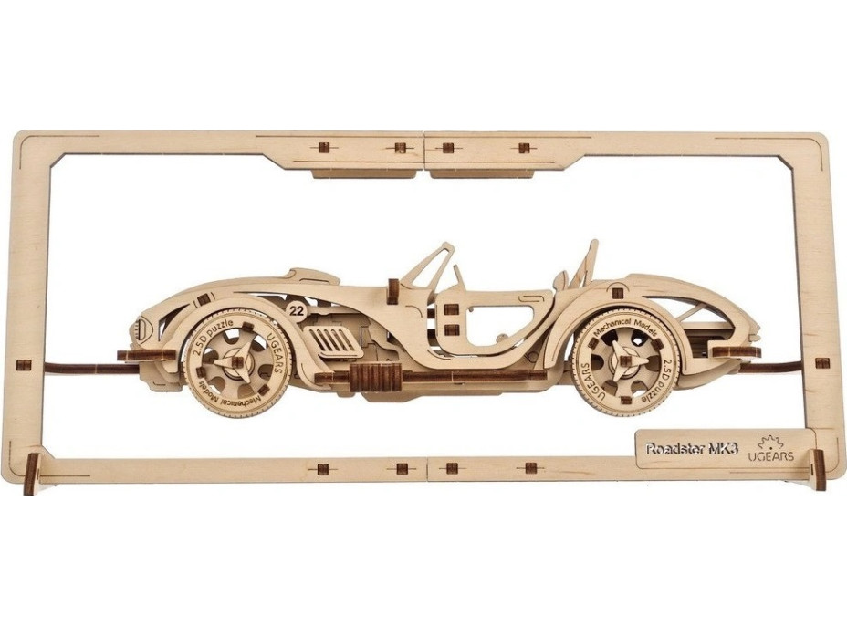 Ugears 2.5D drevené mechanické puzzle Roadster MK3