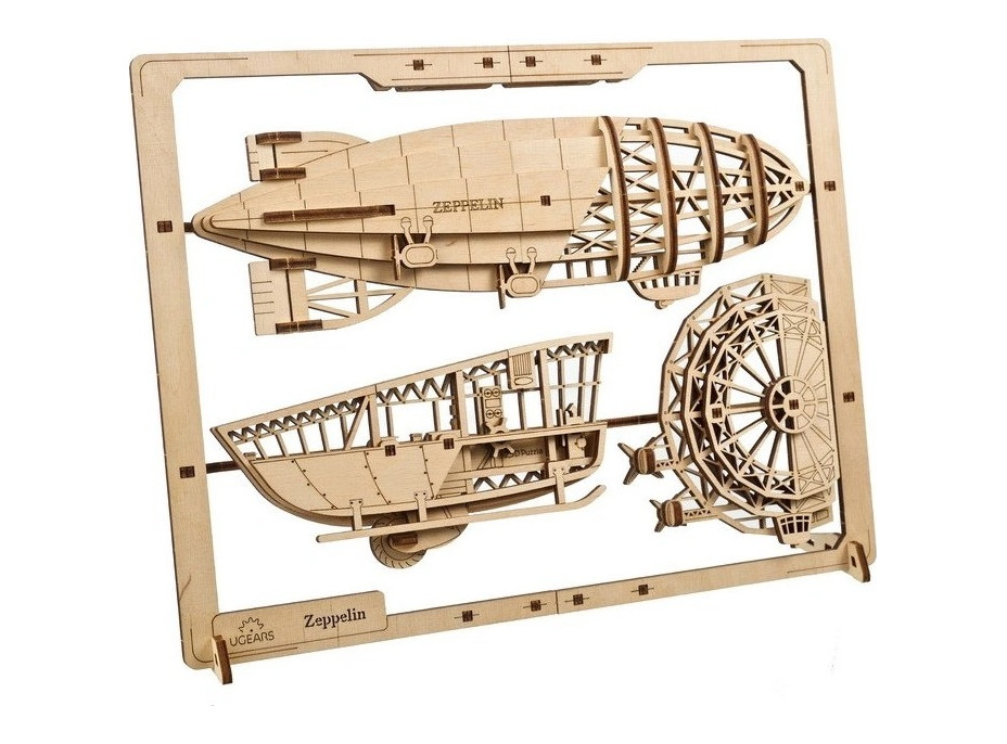 Ugears 2.5D drevené mechanické puzzle vzducholoď Zeppelin