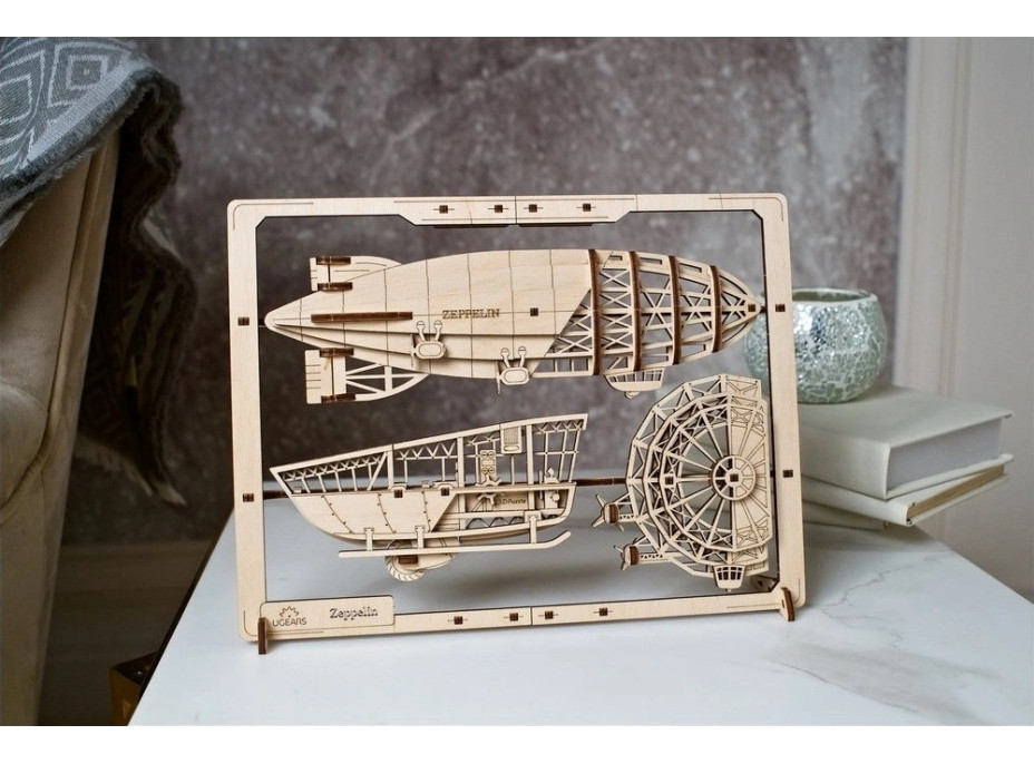 Ugears 2.5D drevené mechanické puzzle vzducholoď Zeppelin