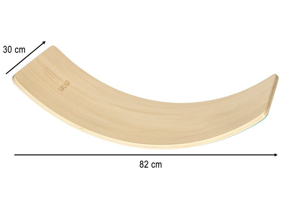KIK Drevená balančná doska s tyrkysovým filcom