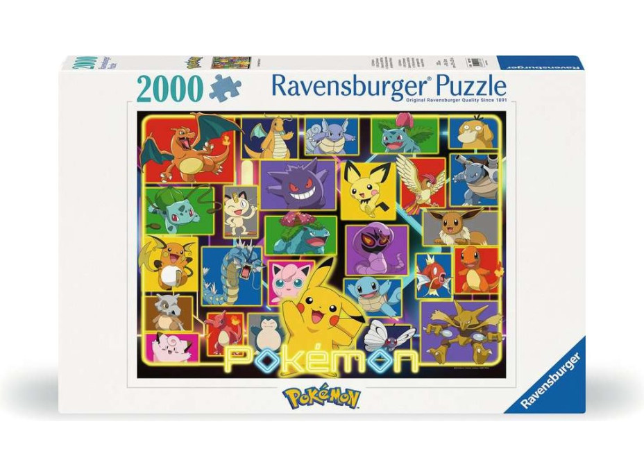 RAVENSBURGER Puzzle Žiariace Pokémoni 2000 dielikov