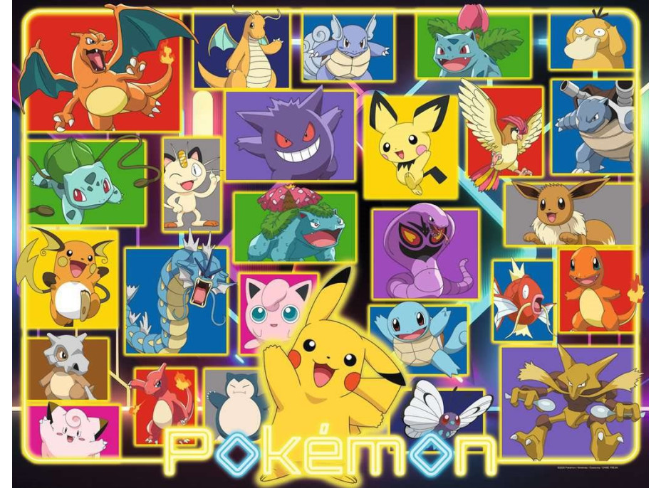 RAVENSBURGER Puzzle Žiariace Pokémoni 2000 dielikov