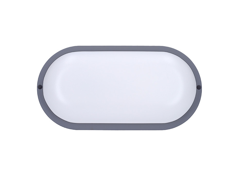 Solight LED vonkajšie osvetlenie oválne, 13W, 910lm, 4000K, IP54, 21cm, šedá farba