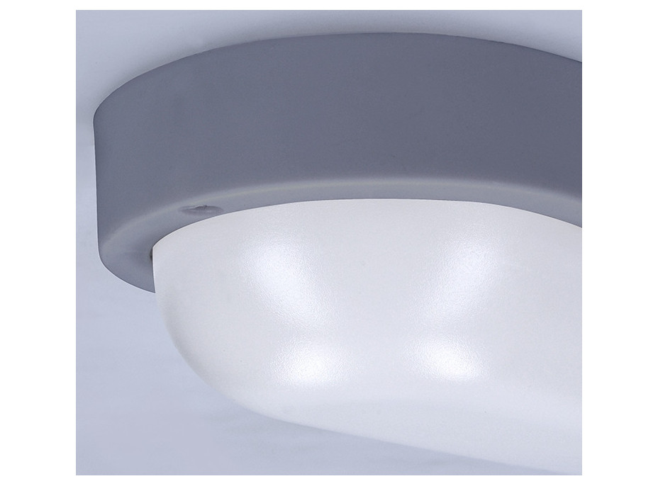 Solight LED vonkajšie osvetlenie oválne, 13W, 910lm, 4000K, IP54, 21cm, šedá farba