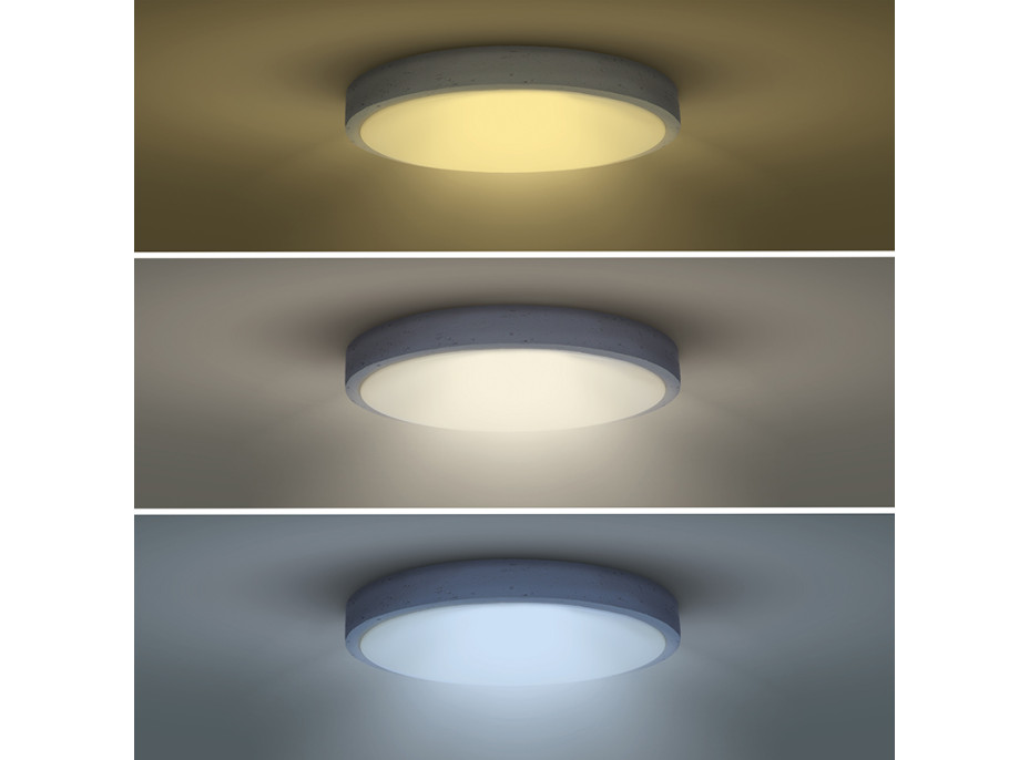 Solight LED osvetlenie s diaľkovým ovládačom Grey, 48W, 3360lm, 38cm, zmena chromatickosti, stmievateľné