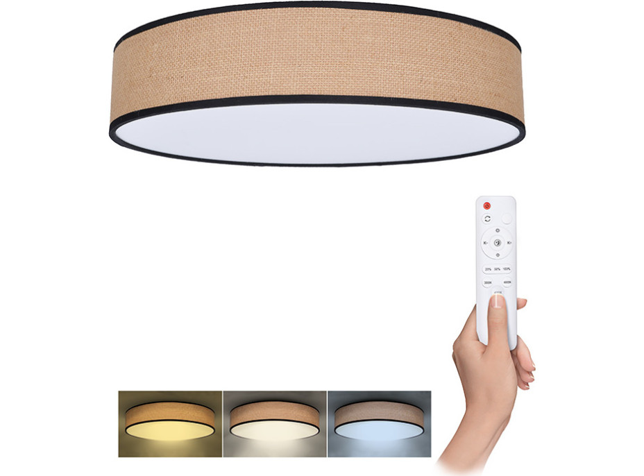 Solight LED osvetlenie s diaľkovým ovládačom Brownie, 48W, 3360lm, 40cm, zmena chromatickosti, stmievateľné