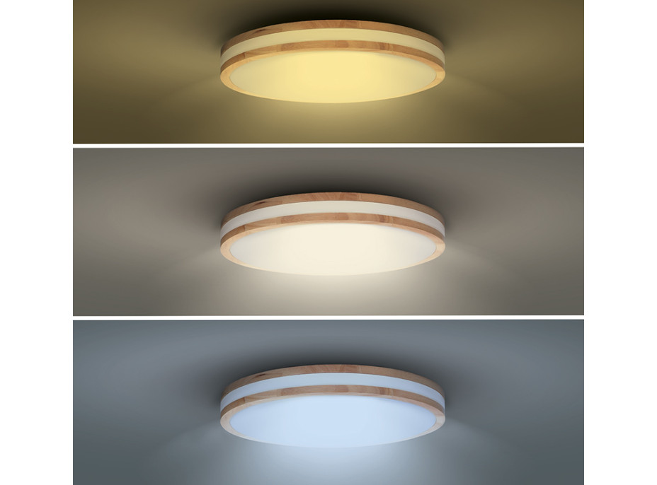 Solight LED osvetlenie s diaľkovým ovládačom Woody, 48W, 3360lm, 38cm, zmena chromatičnosti, stmievateľné