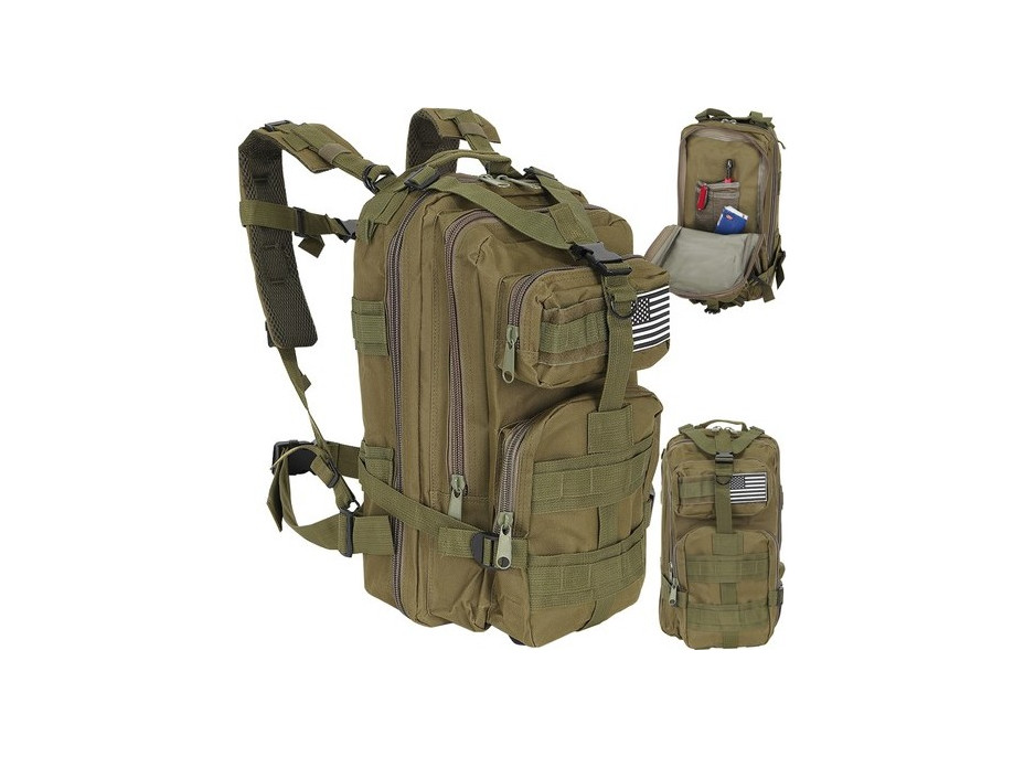 Turistický military batoh 26 litrov - zelený