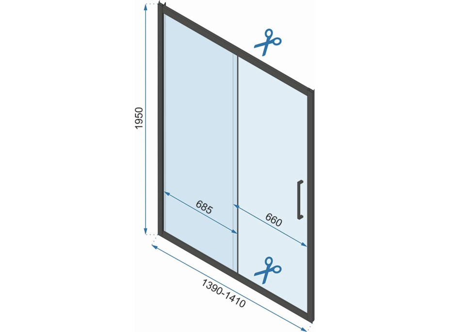 Sprchové dvere Rea RAPID slide 140 cm - brúsené zlaté