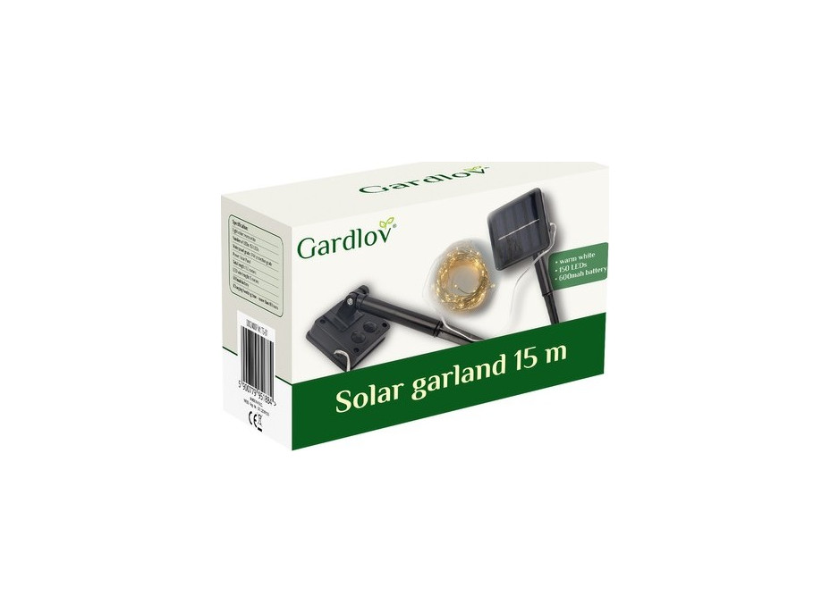 Solárna girlanda 15 m IP44 Gardlov 24007