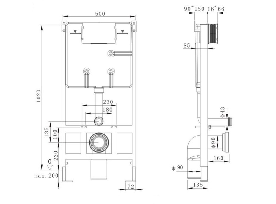 WC modul pre závesné WC